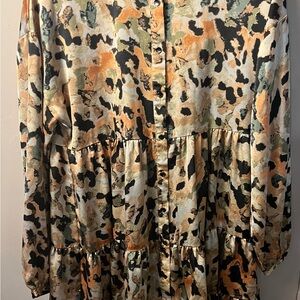 Glam Multicolor Button-Up Blouse